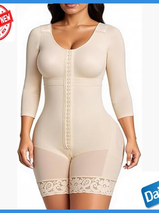 Other - Full Body Shapewear with Arm Slimming Zipper Crotch Tummy Control
